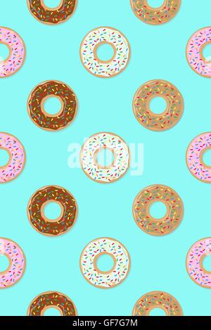 Donut Musterdesign. Vektor-illustration Stock Vektor