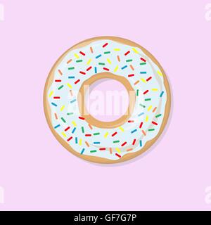Blauen Donut mit hellen Belag Abbildung Stock Vektor