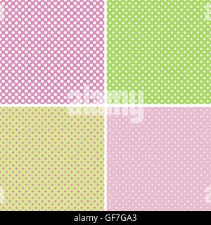Satz von Pastell nahtlose Muster mit Punkten. Stock Vektor
