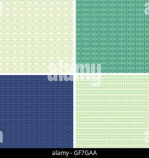 Satz von 4 abstrakte ornamentale nahtlose Muster. Stock Vektor