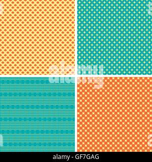 Satz von 4 abstrakte Geometrie ornamentale nahtlose Muster. Stock Vektor