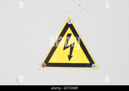 Hochspannung Sign. Gefahrensymbol. Warnsymbol Stockfoto