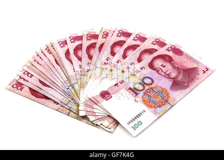 Chinesische Yuan Geld 100 Banknoten Stockfoto