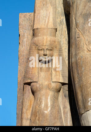 Quarzit-Statue von Teje oder Teye Frau des Pharao Amenophis III, XVIII ° dyn. vor kurzem entdeckte Kom El Hetan, Luxor. Stockfoto