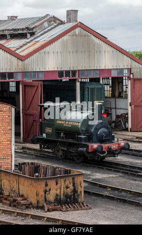 Restaurierte Dampf Lok Trojaner der GWR im Museum arbeiten in Didcot Railway Centre in Oxfordshire Stockfoto