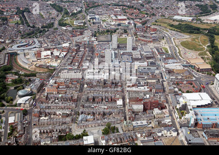 Luftaufnahme des Stadtzentrums Sunderland, Tyne & Verschleiß, UK Stockfoto