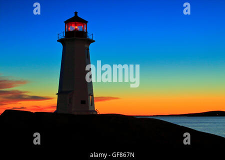 Peggys Peggy Peggys Peggies Punkt Cove Leuchtturm, Nova Scotia, Kanada Stockfoto