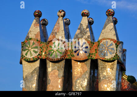 BARCELONA, Spanien - Januar 10: Architektonische Details von "Casa Batllo" von Gaudi in Barcelona am 10. Januar 2013. Stockfoto