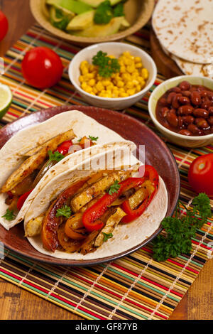 Fajita Chicken Tacos Stockfoto