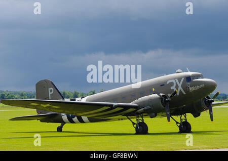 Douglas C-47 am D-Day Duxford Airshow, Stockfoto