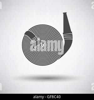 Schlauch-Symbol auf grauem Hintergrund mit runden Schatten Feuer. Vektor-Illustration. Stock Vektor