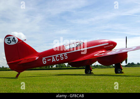 Shuttleworth Collection, De Havilland DH88 Comet G-ACSS, bei Old Warden Stockfoto