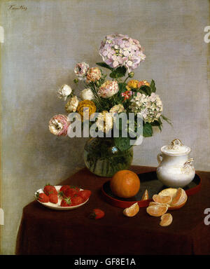 Henri Fantin-Latour - Blumen und Früchte Stockfoto