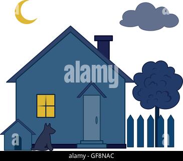 Haus in der Nacht Stock Vektor