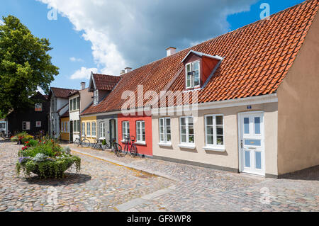 Odense, Dänemark - 21. Juli 2015: Traditionellen bunten Häusern in der Altstadt Stockfoto