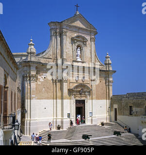 Die Kathedrale Mariä Himmelfahrt, Zitadelle von Victoria, Gozo, Malta Stockfoto