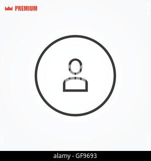 Abgerundete Profil Schaltflächensymbol Vektor Stock Vektor