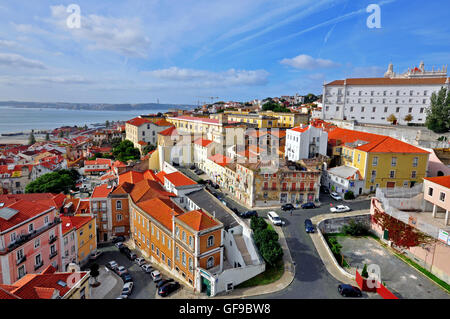 Alfama Viertel, das Herz von Lissabon Stockfoto