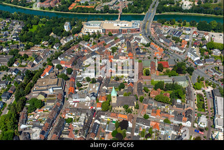 Luftaufnahme, Dorsten Westmauer, Süd-Westen Graben Süd Graben und Ostgraben, kreisförmige Innenstadt, Dorsten, Stockfoto