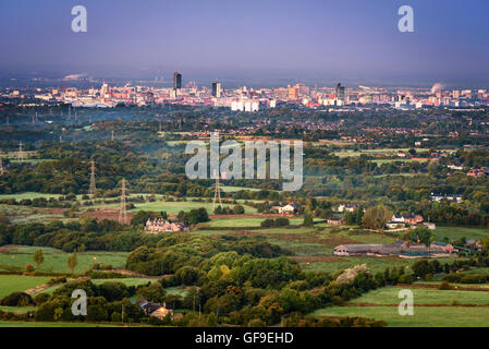 Panoramablick auf die Skyline von Manchester. Stockfoto