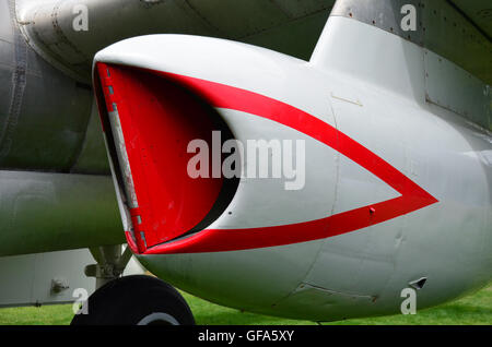 Detail der Aufnahme und Rumpf der Oldtimer-Flugzeuge Stockfoto