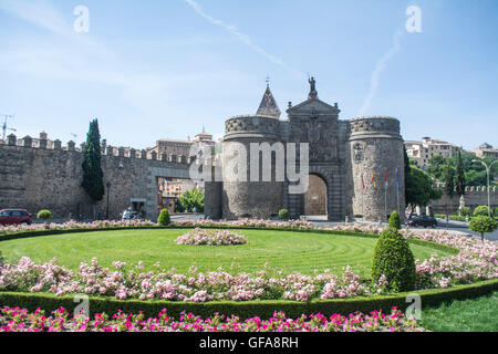 Puerta de Bisagra Eingang in der spanischen Stadt Toledo, Spanien Stockfoto