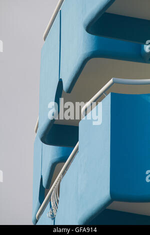 Bild des blauen Balkon bauen Architektur Nahaufnahme Stockfoto