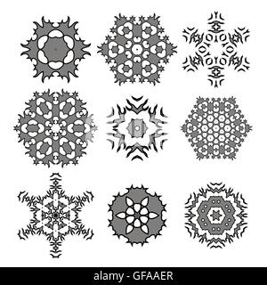 Reihe von verschiedenen ornamentalen Rosetten Stock Vektor