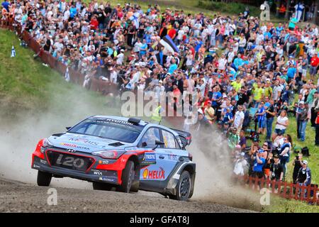 WRC-Rallye Finnland, Stufen 13-14. Thierry Neuville (BEL) - Nicolas Gilsoul(BEL) - Hyundai I20 WRC Stockfoto