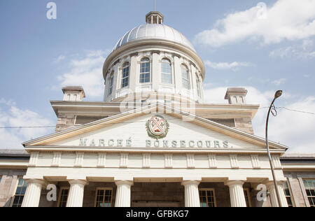 MONTREAL - 27. Mai 2016: Eröffnete 1847 wird Marche Bonsecours Markt als einer der zehn besten Kanadas Erbe b anerkannt Stockfoto