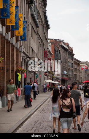 MONTREAL - 27. Mai 2016: Old Montreal ist der älteste Bereich in der Stadt von Montreal, Quebec, Kanada, mit ein paar Überreste bac Stockfoto