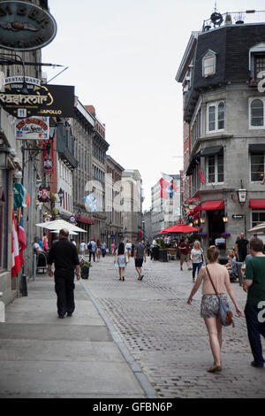 MONTREAL - 27. Mai 2016: Old Montreal ist der älteste Bereich in der Stadt von Montreal, Quebec, Kanada, mit ein paar Überreste bac Stockfoto