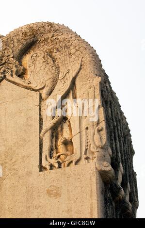 Qianling Mausoleum, Shaanxi, China. Die wortlose Tablette vor Grab Kaiser der Tang-Dynastie Li Zhi und Kaiserin Wu Zetian Stockfoto