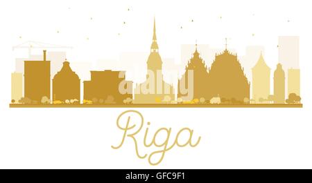 Riga City Skyline goldene Silhouette. Vektor-Illustration. Einfache flache Konzept für Tourismus Präsentation, Banner, Plakat oder web Stock Vektor