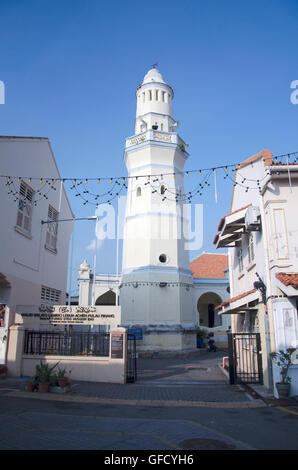 Masjid Melayu (Jamek) Lebuh Acehs Pulau Pinang oder Lebuh Aceh Moschee (Acheen St) auf Aceh Straße in George Town am 27. April Stockfoto