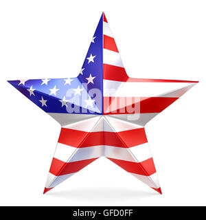 Glänzenden Stern mit USA-Flagge - 3D rendering Stockfoto