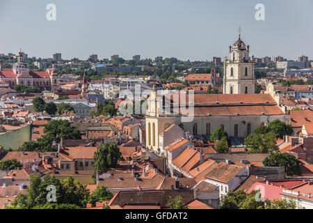 Blick über die Altstadt Vilnius von Gediminas Hügel Stockfoto