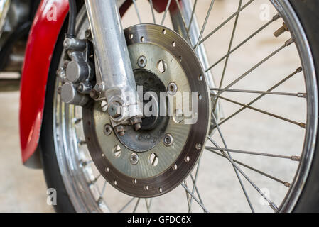 Schließen Sie einen Teil des alten Motorrad. Stockfoto