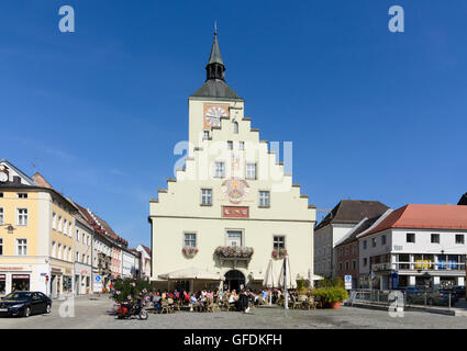 Deggendorf: Luitpoldplatz, altes Rathaus, Deutschland, Bayern, Bayern, Niederbayern, Niederbayern Stockfoto