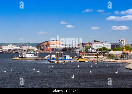 Der sanierte Uferpromenade der Cardiff Bay Area der South Glamorgan, Wales, Cardiff, UK Stockfoto