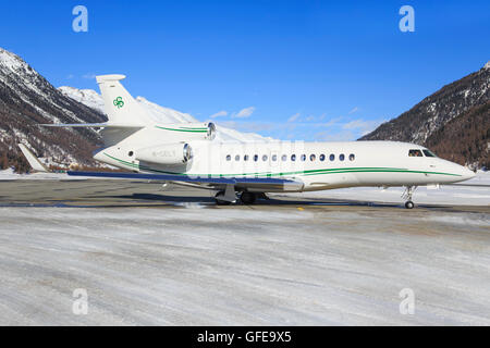 Schöne 7 X am Engadin Airport in Samedan/Schweiz 22.01.2016 Stockfoto