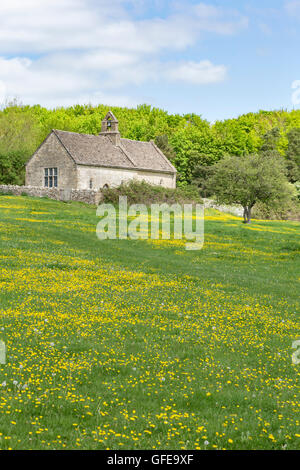 St. Oswald Kirche am Widford in Windrush Tal, Oxfordshire, England, Großbritannien Stockfoto