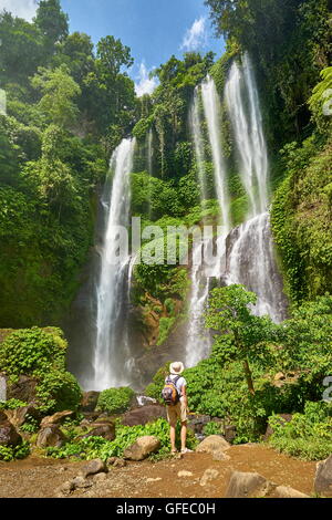 Sekumpul Wasserfall, Bali, Indonesien Stockfoto