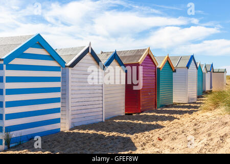 Strandhütten in Southwold Suffolk Coast uk Stockfoto
