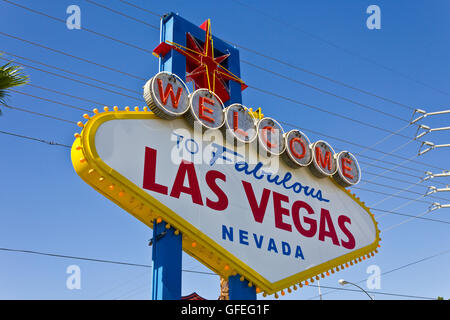 Las Vegas - ca. Juli 2016: Welcome to Fabulous Las Vegas Schild auf dem Las Vegas Strip IV Stockfoto