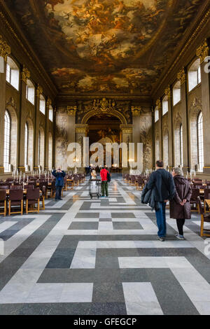 Die bemalten Hall, Old Royal Naval College, Greenwich, London Stockfoto