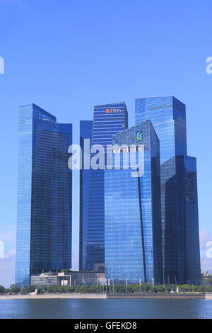 DBS Bank Marina Bay Financial Centre vom Government of Singapore eingerichtet und ist die größte Bank in Südost-Asien. Stockfoto