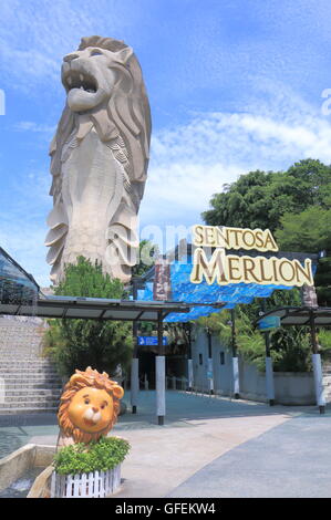 Merlion auf Sentosa Island in Singapur. Stockfoto