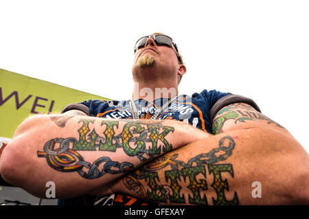 Lisburn, Nordirland. 15. August 2014 - Ron "Ronnie" Shirley von Lizard Lick Abschleppen Stockfoto