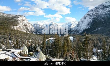 Blick vom Fairmont Banff Springs Stockfoto